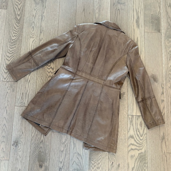 Transmission Brown Leather Women's Jacket - Picture 6 of 8